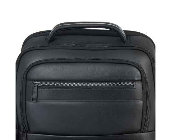Рюкзак для ноутбука Santiago с кожаной отделкой, черный, изображение 4