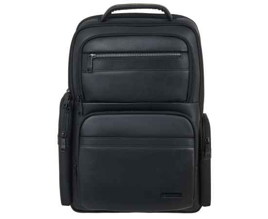 Рюкзак для ноутбука Santiago с кожаной отделкой, черный, изображение 2