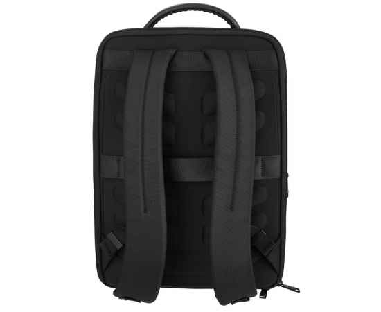 Рюкзак для ноутбука Santiago Slim с кожаной отделкой, черный, изображение 6