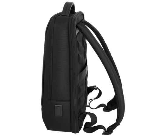 Рюкзак для ноутбука Santiago Slim с кожаной отделкой, черный, изображение 3