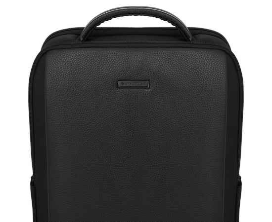 Рюкзак для ноутбука Santiago Slim с кожаной отделкой, черный, изображение 4