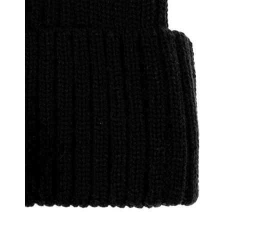 Вязаная шапка с козырьком Peaky, черная, Цвет: черный, изображение 5