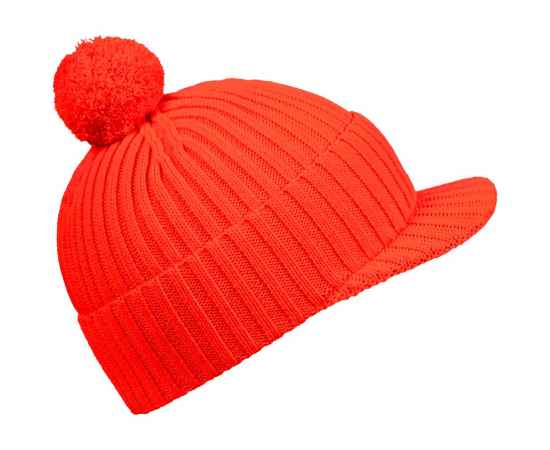 Вязаная шапка с козырьком Peaky, красная (кармин), Цвет: красный, изображение 2