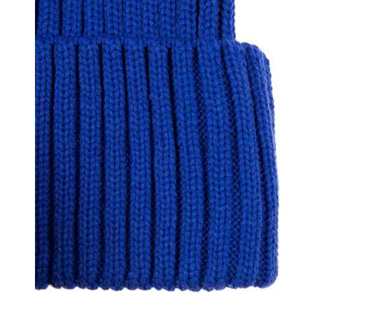 Вязаная шапка с козырьком Peaky, синяя (василек), Цвет: синий, изображение 5