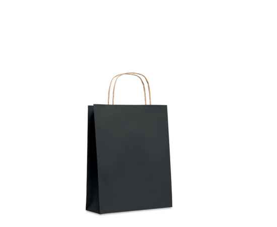 Подарочный пакет малый 90 г/м&#178;, черный, Цвет: черный, Размер: 18x8x21 см, изображение 4