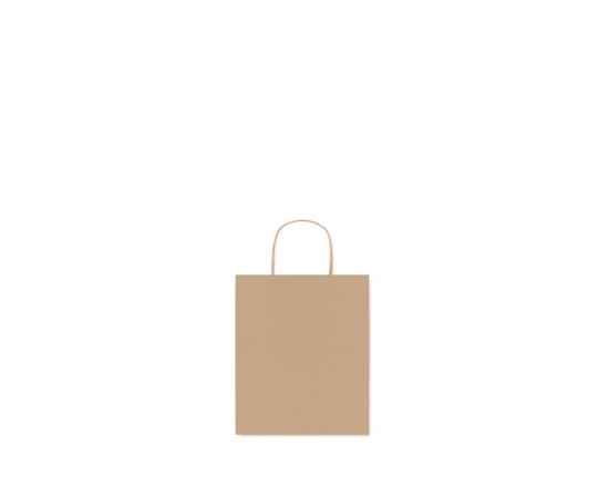 Подарочный пакет малый 90 г/м&#178;, бежевый, Цвет: бежевый, Размер: 18x8x21 см, изображение 2