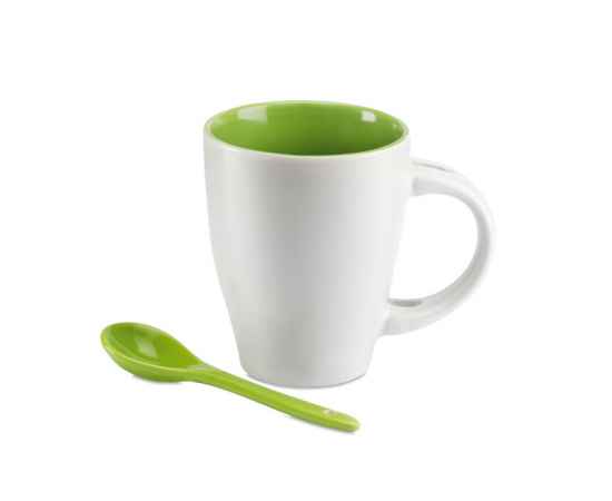 Чашка с ложкой, зеленый, Цвет: зеленый-зеленый, Размер: 7x10 см, изображение 7