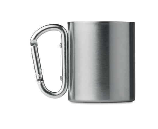 Кружка металлическая с карабино, тускло-серебряный, Цвет: тускло-серебряный, Размер: 6.5x7.5 см, изображение 4