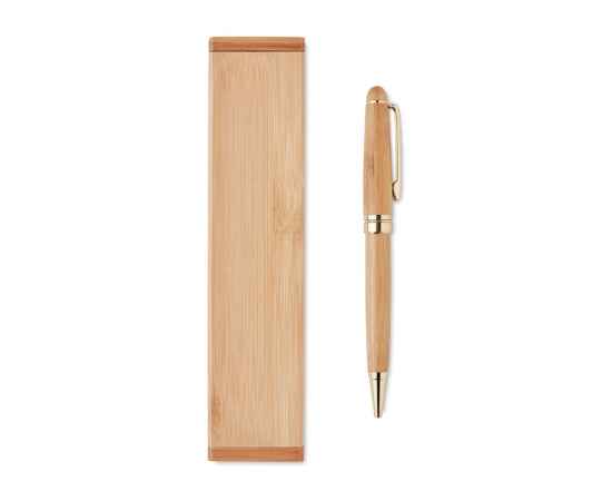 Бамбуковая шариковая ручка твис, древесный, изображение 2