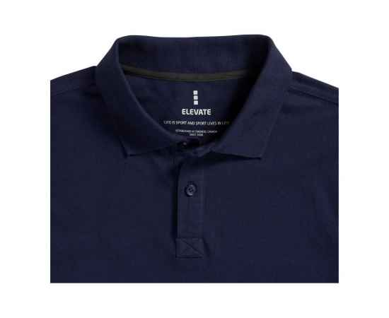 Рубашка поло Oakville мужская с длинным рукавом, XS, 3808649XS, Цвет: темно-синий, Размер: XS, изображение 4