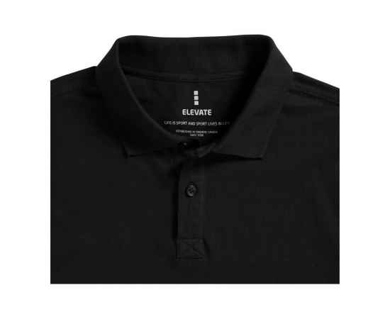 Рубашка поло Oakville мужская с длинным рукавом, XS, 3808699XS, Цвет: черный, Размер: XS, изображение 4