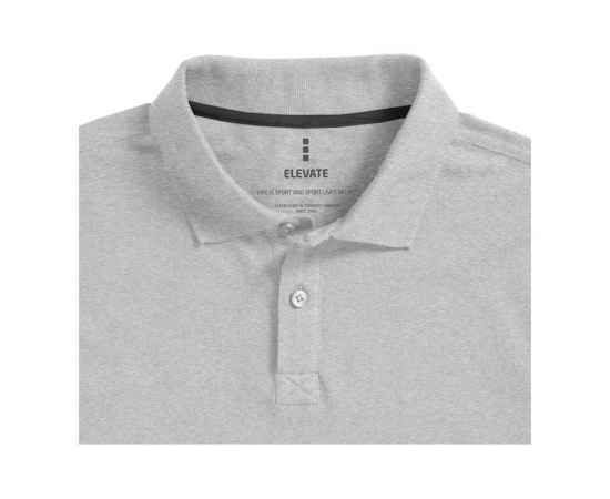 Рубашка поло Oakville мужская с длинным рукавом, XS, 3808696XS, Цвет: серый меланж, Размер: XS, изображение 4