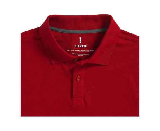 Рубашка поло Oakville мужская с длинным рукавом, XS, 3808625XS, Цвет: красный, Размер: XS, изображение 4