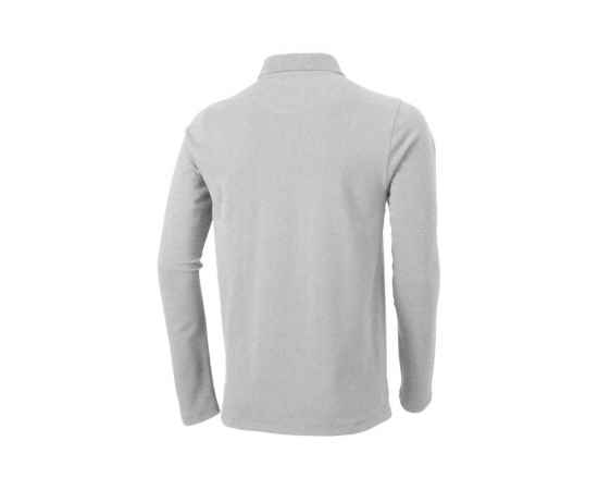 Рубашка поло Oakville мужская с длинным рукавом, XS, 3808696XS, Цвет: серый меланж, Размер: XS, изображение 2