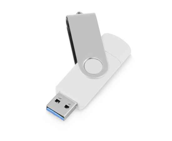 USB3.0/USB Type-C флешка на 16 Гб Квебек C, 16Gb, 6202.06.16, Цвет: белый, Размер: 16Gb, изображение 2