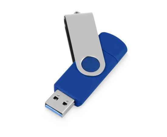 USB3.0/USB Type-C флешка на 16 Гб Квебек C, 16Gb, 6202.02.16, Цвет: синий, Размер: 16Gb, изображение 2