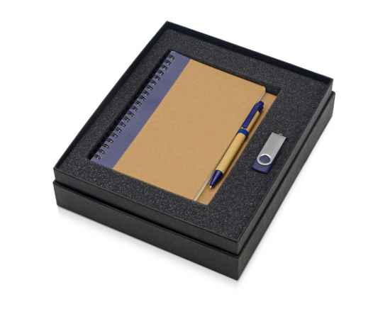 700321.02 Подарочный набор Essentials с флешкой и блокнотом А5 с ручкой, Цвет: синий,синий,синий,натуральный, Размер: 8Gb, изображение 2