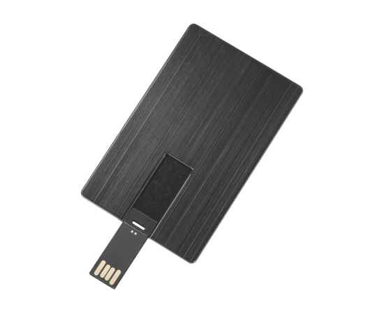 USB-флешка на 16 Гб Card Metal в виде металлической карты, 16Gb, 623316, Цвет: темно-серый, Размер: 16Gb, изображение 2
