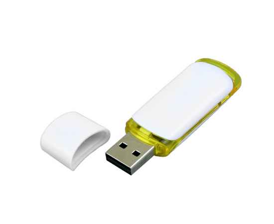 USB 2.0- флешка на 16 Гб с цветными вставками, 16Gb, 6003.16.04, Цвет: белый,желтый, Размер: 16Gb, изображение 2