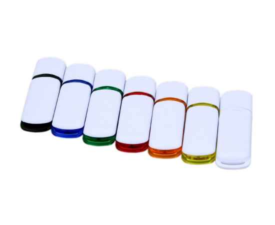 USB 2.0- флешка на 32 Гб с цветными вставками, 32Gb, 6003.32.06, Цвет: белый, Размер: 32Gb, изображение 4