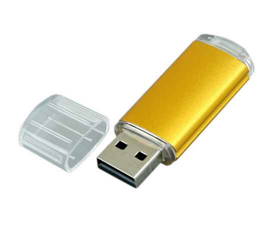 USB 2.0- флешка на 16 Гб с прозрачным колпачком, 16Gb, 6018.16.05, Цвет: золотистый, Размер: 16Gb, изображение 2