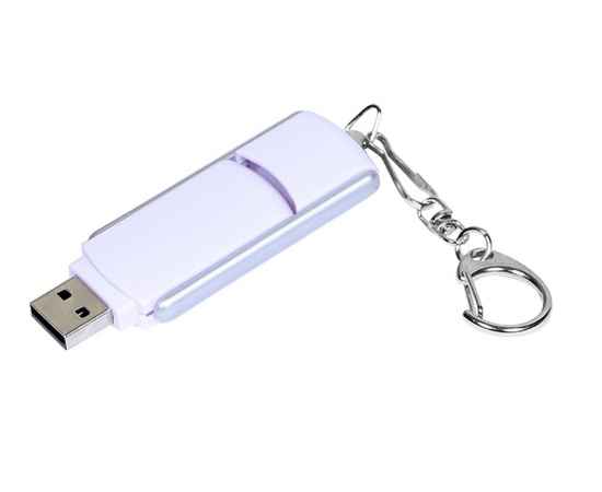 USB 2.0- флешка промо на 16 Гб с прямоугольной формы с выдвижным механизмом, 16Gb, 6040.16.06, Цвет: белый,серебристый, Размер: 16Gb, изображение 2