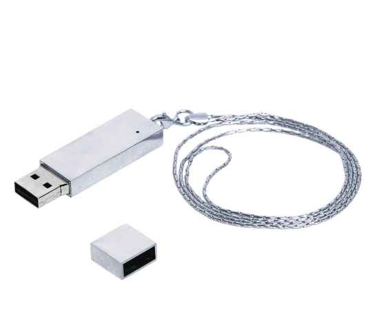 USB 2.0- флешка на 16 Гб в виде металлического слитка, 16Gb, 7201.16.00, Цвет: серебристый, Размер: 16Gb, изображение 2