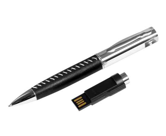 USB 2.0- флешка на 16 Гб в виде ручки с мини чипом, 16Gb, 6350.16.07, Цвет: черный,серебристый, Размер: 16Gb, изображение 2