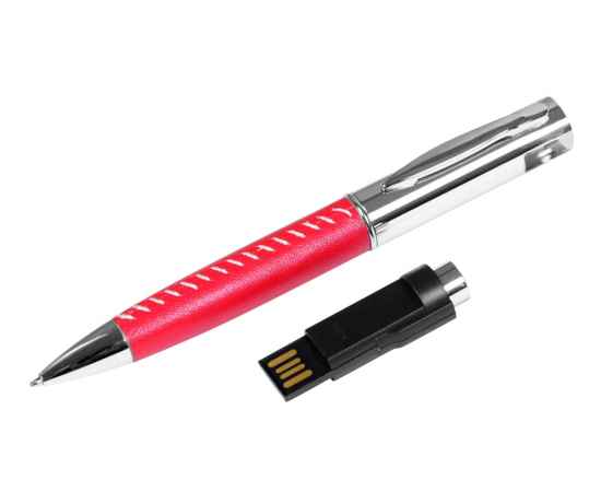 USB 2.0- флешка на 16 Гб в виде ручки с мини чипом, 16Gb, 6350.16.01, Цвет: красный,серебристый, Размер: 16Gb, изображение 2