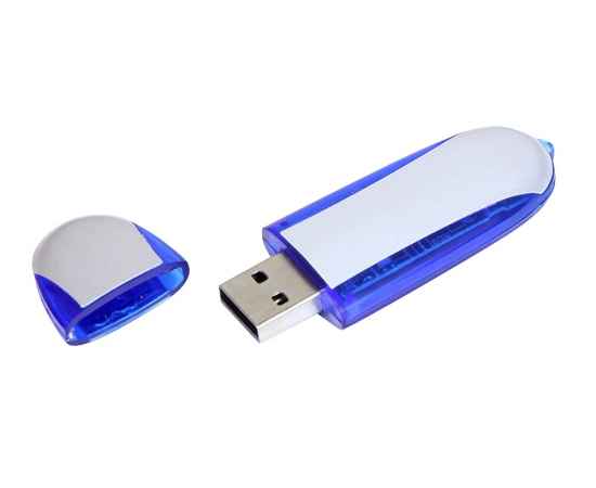 USB 2.0- флешка промо на 16 Гб овальной формы, 16Gb, 6017.16.02, Цвет: серебристый,синий, Размер: 16Gb, изображение 2