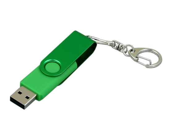 USB 2.0- флешка промо на 32 Гб с поворотным механизмом и однотонным металлическим клипом, 32Gb, 6031.32.03, Цвет: зеленый,зеленый, Размер: 32Gb, изображение 2