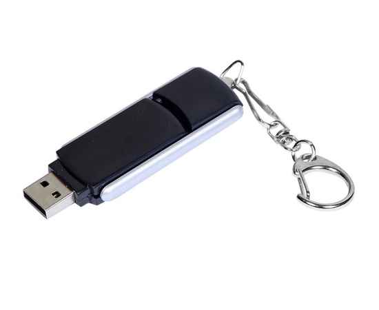 USB 2.0- флешка промо на 16 Гб с прямоугольной формы с выдвижным механизмом, 16Gb, 6040.16.07, Цвет: черный,серебристый, Размер: 16Gb, изображение 2