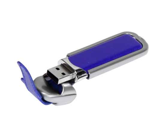USB 2.0- флешка на 16 Гб с массивным классическим корпусом, 16Gb, 6212.16.02, Цвет: синий,серебристый, Размер: 16Gb, изображение 2