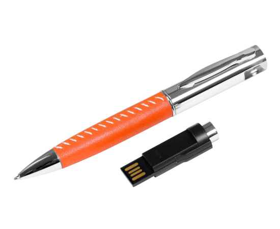 USB 2.0- флешка на 16 Гб в виде ручки с мини чипом, 16Gb, 6350.16.08, Цвет: оранжевый,серебристый, Размер: 16Gb, изображение 2