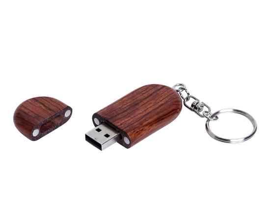 USB 2.0- флешка на 32 Гб овальной формы и колпачком с магнитом, 32Gb, 7004.32.01, Цвет: коричневый, Размер: 32Gb, изображение 2