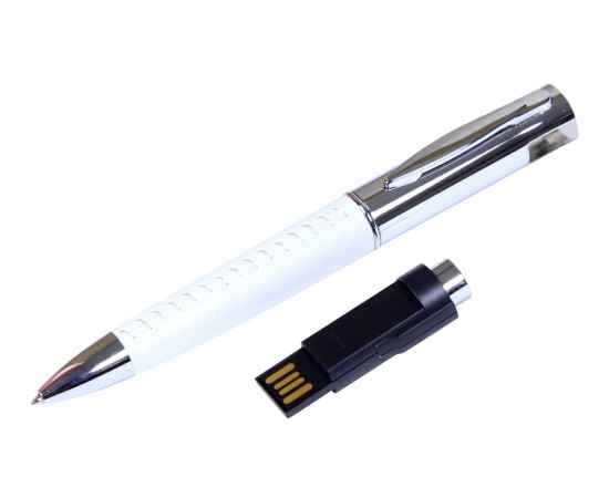 USB 2.0- флешка на 32 Гб в виде ручки с мини чипом, 32Gb, 6350.32.06, Цвет: белый,серебристый, Размер: 32Gb, изображение 2
