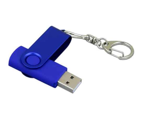 USB 2.0- флешка промо на 32 Гб с поворотным механизмом и однотонным металлическим клипом, 32Gb, 6031.32.02, Цвет: синий,синий, Размер: 32Gb, изображение 3