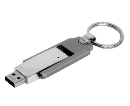 USB 2.0- флешка на 16 Гб в виде массивного брелока, 16Gb, 6233.16.00, Цвет: серебристый, Размер: 16Gb, изображение 2