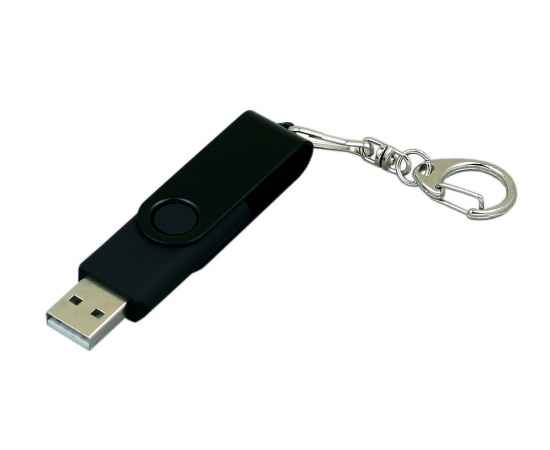 USB 2.0- флешка промо на 16 Гб с поворотным механизмом и однотонным металлическим клипом, 16Gb, 6031.16.07, Цвет: черный, Размер: 16Gb, изображение 2