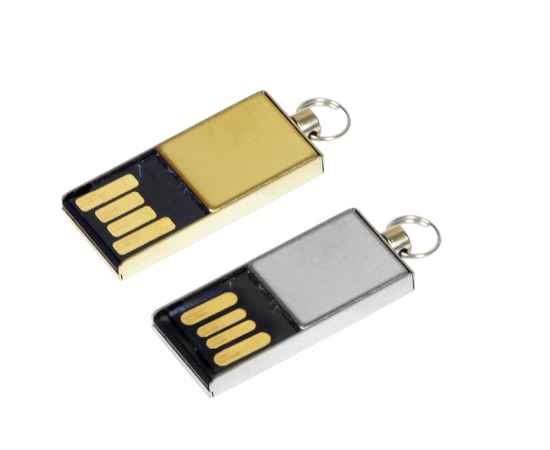 USB 2.0- флешка мини на 16 Гб с мини чипом, 16Gb, 6009.16.05, Цвет: золотистый, Размер: 16Gb, изображение 2