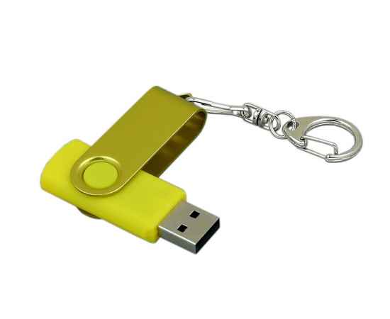 USB 2.0- флешка промо на 16 Гб с поворотным механизмом и однотонным металлическим клипом, 16Gb, 6031.16.04, Цвет: желтый,желтый, Размер: 16Gb, изображение 3