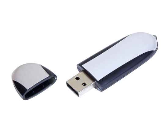 USB 2.0- флешка промо на 16 Гб овальной формы, 16Gb, 6017.16.07, Цвет: серебристый,черный, Размер: 16Gb, изображение 2