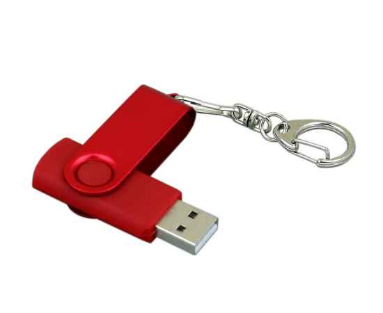 USB 2.0- флешка промо на 16 Гб с поворотным механизмом и однотонным металлическим клипом, 16Gb, 6031.16.01, Цвет: красный, Размер: 16Gb, изображение 3