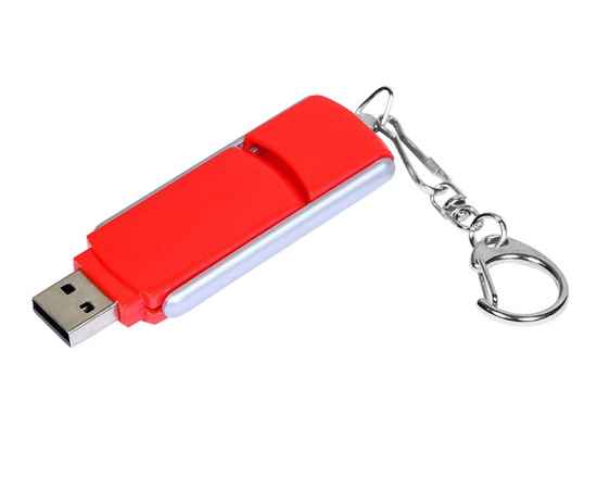 USB 2.0- флешка промо на 16 Гб с прямоугольной формы с выдвижным механизмом, 16Gb, 6040.16.01, Цвет: красный,серебристый, Размер: 16Gb, изображение 2
