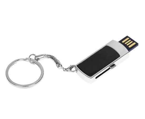 USB 2.0- флешка на 16 Гб с выдвижным механизмом и мини чипом, 16Gb, 6401.16.07, Цвет: черный,серебристый, Размер: 16Gb, изображение 2