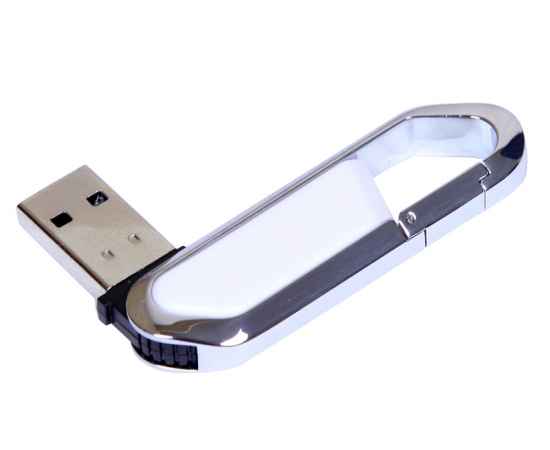 USB 2.0- флешка на 16 Гб в виде карабина, 16Gb, 6060.16.06, Цвет: белый,серебристый, Размер: 16Gb, изображение 2