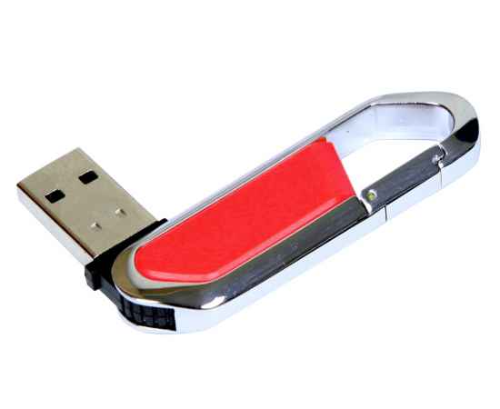 USB 2.0- флешка на 16 Гб в виде карабина, 16Gb, 6060.16.01, Цвет: красный,серебристый, Размер: 16Gb, изображение 2
