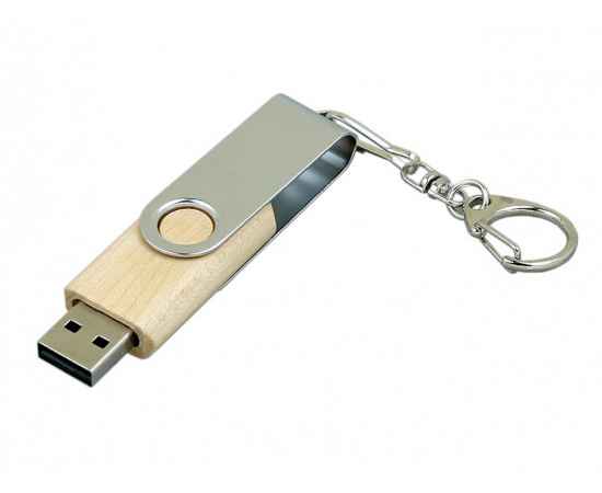 USB 2.0- флешка промо на 32 Гб с поворотным механизмом, 32Gb, 6032.32.06, Цвет: натуральный,серебристый, Размер: 32Gb, изображение 2