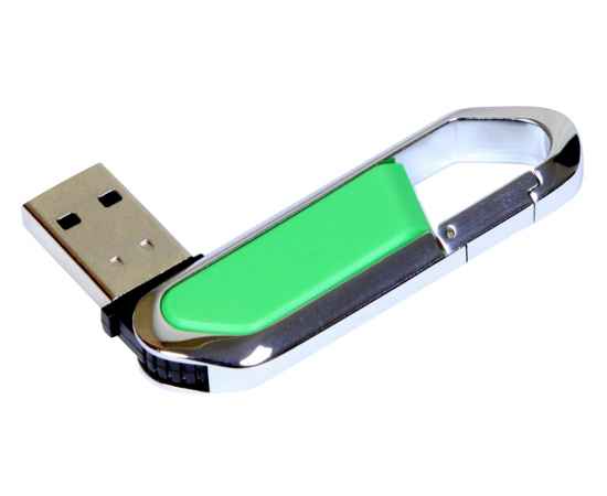USB 2.0- флешка на 16 Гб в виде карабина, 16Gb, 6060.16.03, Цвет: зеленый,серебристый, Размер: 16Gb, изображение 2