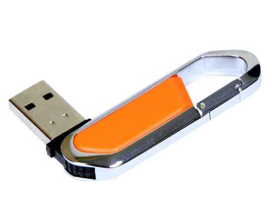USB 2.0- флешка на 16 Гб в виде карабина, 16Gb, 6060.16.08, Цвет: оранжевый,серебристый, Размер: 16Gb, изображение 2